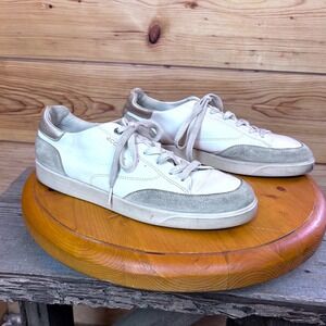 ECCO Soft 7 Womens White Metallic Gold Leather Low Top Sneakers Size 41 10-10.5